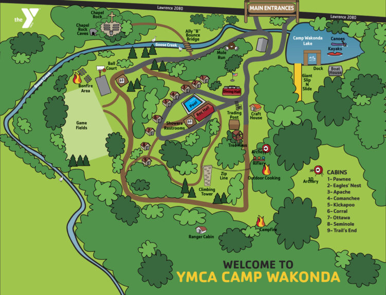 YMCA Camp Wakonda Campus Map
